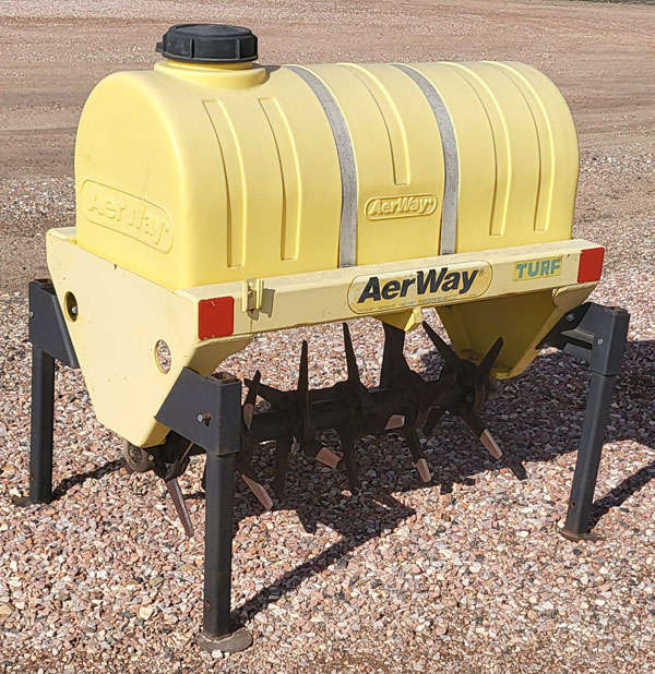 used == Aeroway turf aerator with tank