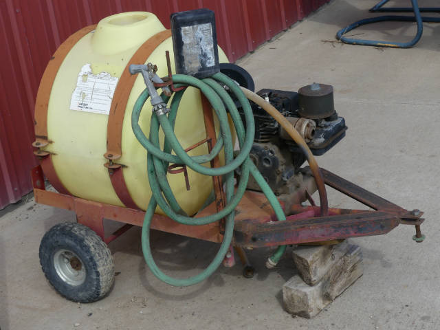 Used -- pull 25 gallon sprayer with engine