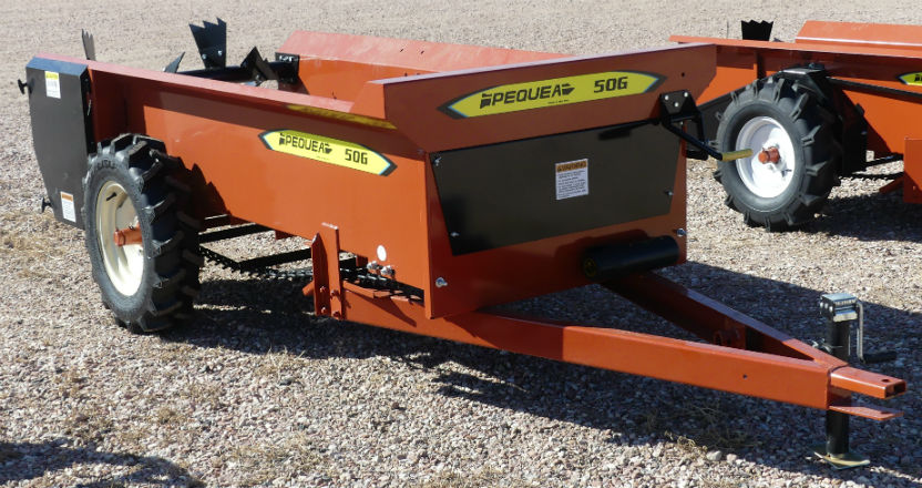 NEW--PEQUEA 50G MANURE SPREADER--GROUND DRIVEN, 50 BUSHEL