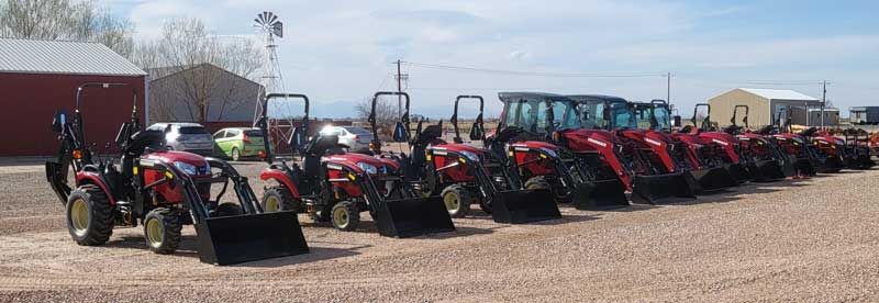 Yanmar tractor lineup on our display lot