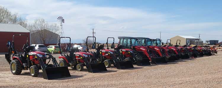 Yanmar tractor lineup on our display lot